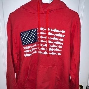 Columbia PFC red hoodie. Size Small. Mens clothing.
